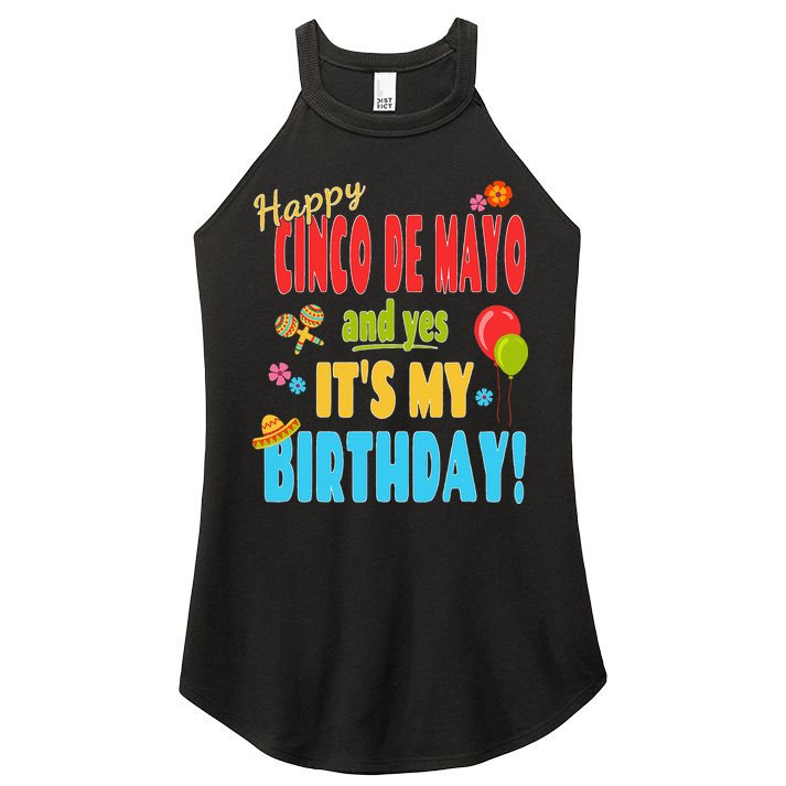 Happy Cinco De Mayo Birthday May 5th Birthday Party Women's Perfect Tri Rocker Tank