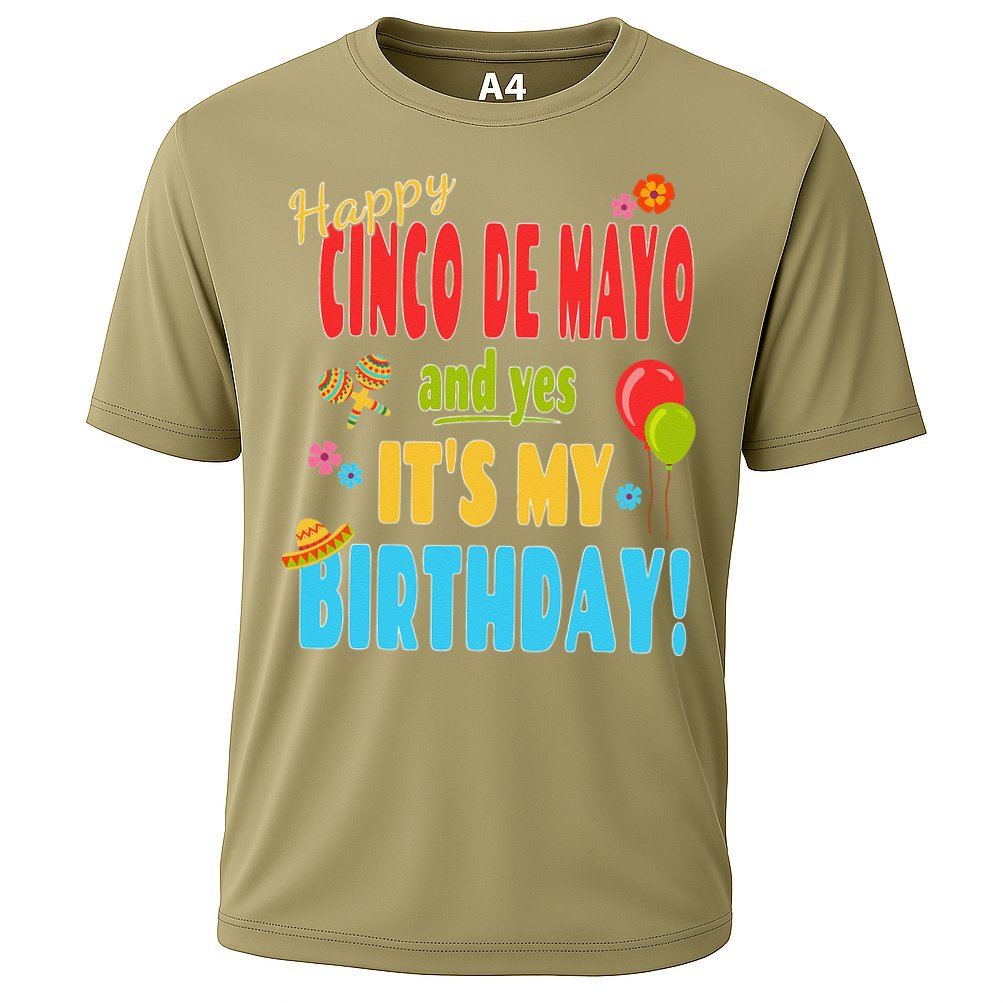 Happy Cinco De Mayo Birthday May 5th Birthday Party Cooling Performance Crew T-Shirt