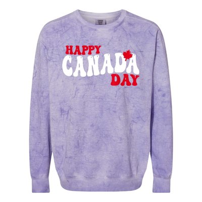 Happy Canada Day Maple Canadian Canada Pride Flag Patriotic Colorblast Crewneck Sweatshirt