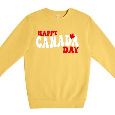 Happy Canada Day Maple Canadian Canada Pride Flag Patriotic Premium Crewneck Sweatshirt