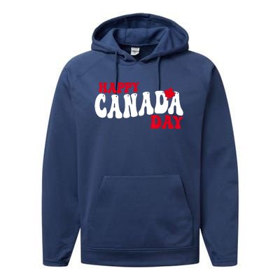 Happy Canada Day Maple Canadian Canada Pride Flag Patriotic Performance Fleece Hoodie