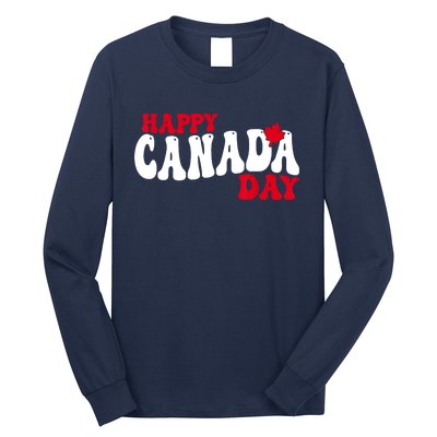 Happy Canada Day Maple Canadian Canada Pride Flag Patriotic Long Sleeve Shirt