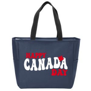 Happy Canada Day Maple Canadian Canada Pride Flag Patriotic Zip Tote Bag