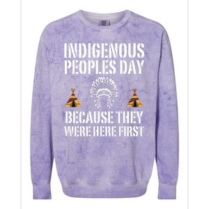 Happy Columbus Day Indigenous People Day Anti Columbus Colorblast Crewneck Sweatshirt