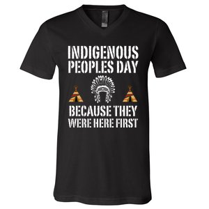 Happy Columbus Day Indigenous People Day Anti Columbus V-Neck T-Shirt