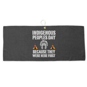 Happy Columbus Day Indigenous People Day Anti Columbus Large Microfiber Waffle Golf Towel