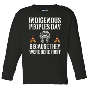 Happy Columbus Day Indigenous People Day Anti Columbus Toddler Long Sleeve Shirt