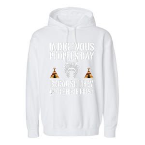 Happy Columbus Day Indigenous People Day Anti Columbus Garment-Dyed Fleece Hoodie