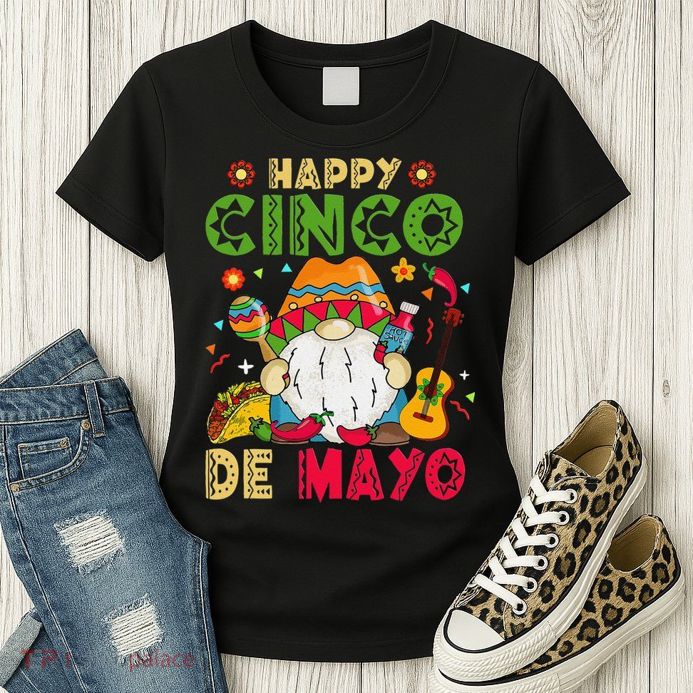 Happy Cinco De Mayo Mexican Gnome Cinco De Mayo Womens T-Shirt