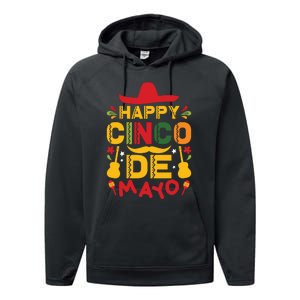 Happy Cinco De Mayo Celebration Graphic Performance Fleece Hoodie