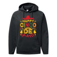 Happy Cinco De Mayo Celebration Graphic Performance Fleece Hoodie