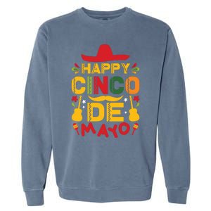 Happy Cinco De Mayo Celebration Graphic Garment-Dyed Sweatshirt