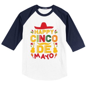 Happy Cinco De Mayo Celebration Graphic Baseball Sleeve Shirt