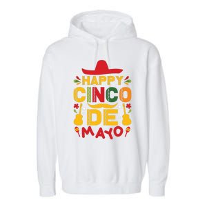 Happy Cinco De Mayo Celebration Graphic Garment-Dyed Fleece Hoodie