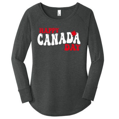 Happy Canada Day Maple Canadian Canada Pride Flag Patriotic Women's Perfect Tri Tunic Long Sleeve Shirt