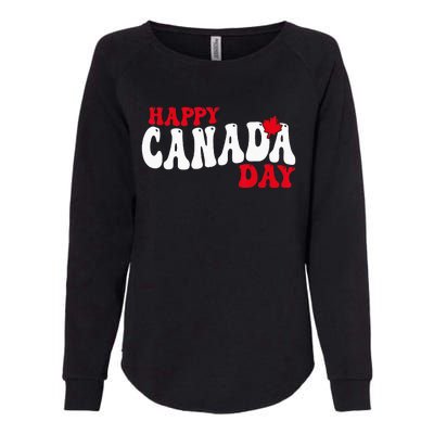 Happy Canada Day Maple Canadian Canada Pride Flag Patriotic Womens California Wash Sweatshirt