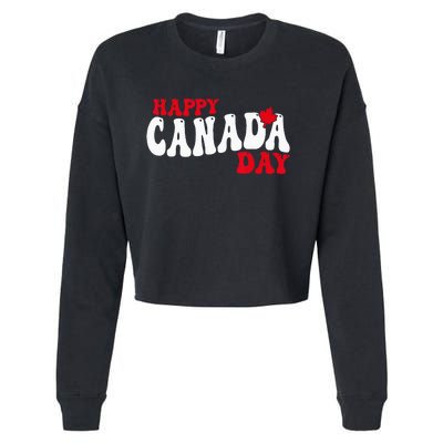 Happy Canada Day Maple Canadian Canada Pride Flag Patriotic Cropped Pullover Crew