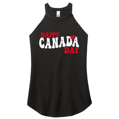 Happy Canada Day Maple Canadian Canada Pride Flag Patriotic Women's Perfect Tri Rocker Tank