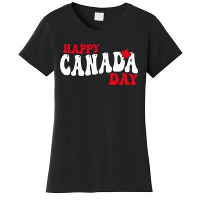 Happy Canada Day Maple Canadian Canada Pride Flag Patriotic Women's T-Shirt