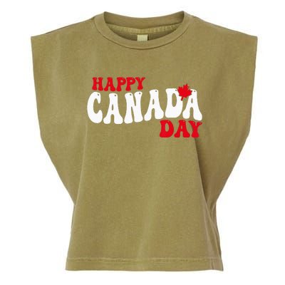 Happy Canada Day Maple Canadian Canada Pride Flag Patriotic Garment-Dyed Women's Muscle Tee