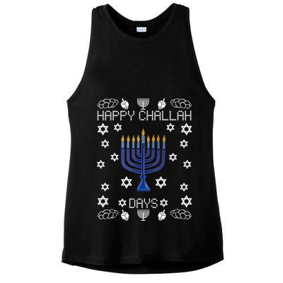 Happy Challah Days Funny Hanukkah Ladies PosiCharge Tri-Blend Wicking Tank