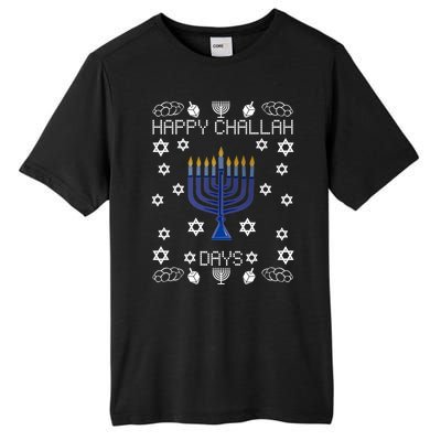 Happy Challah Days Funny Hanukkah Tall Fusion ChromaSoft Performance T-Shirt