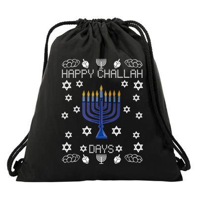 Happy Challah Days Funny Hanukkah Drawstring Bag