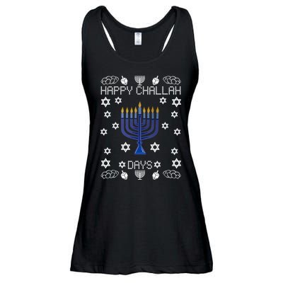 Happy Challah Days Funny Hanukkah Ladies Essential Flowy Tank