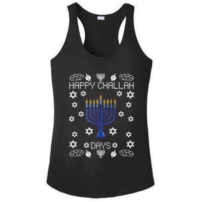 Happy Challah Days Funny Hanukkah Ladies PosiCharge Competitor Racerback Tank
