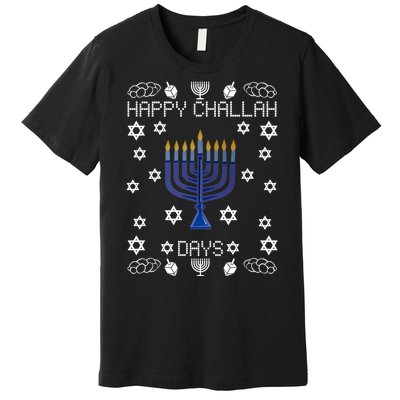 Happy Challah Days Funny Hanukkah Premium T-Shirt