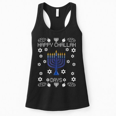 Happy Challah Days Funny Hanukkah Womens Tank Top