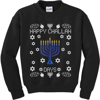Happy Challah Days Funny Hanukkah Kids Sweatshirt