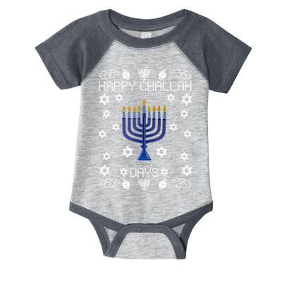 Happy Challah Days Funny Hanukkah Infant Baby Jersey Bodysuit