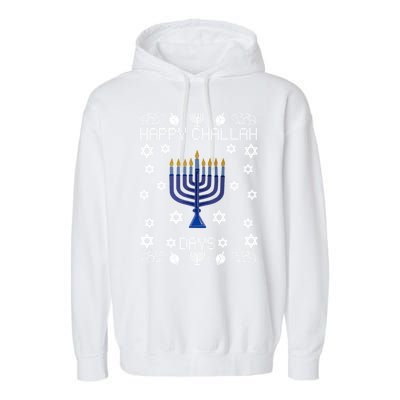 Happy Challah Days Funny Hanukkah Garment-Dyed Fleece Hoodie