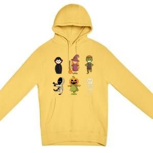 Halloween Characters Dracula Zombie Witch Pumpkin Skeleton Gift Premium Pullover Hoodie