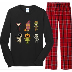 Halloween Characters Dracula Zombie Witch Pumpkin Skeleton Gift Long Sleeve Pajama Set