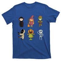 Halloween Characters Dracula Zombie Witch Pumpkin Skeleton Gift T-Shirt