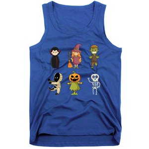 Halloween Characters Dracula Zombie Witch Pumpkin Skeleton Gift Tank Top