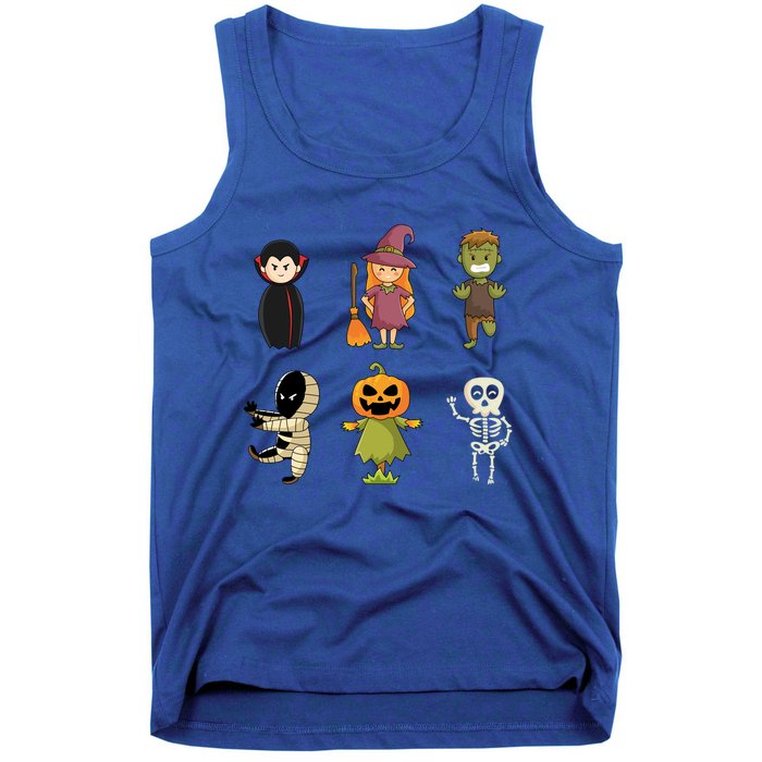 Halloween Characters Dracula Zombie Witch Pumpkin Skeleton Gift Tank Top