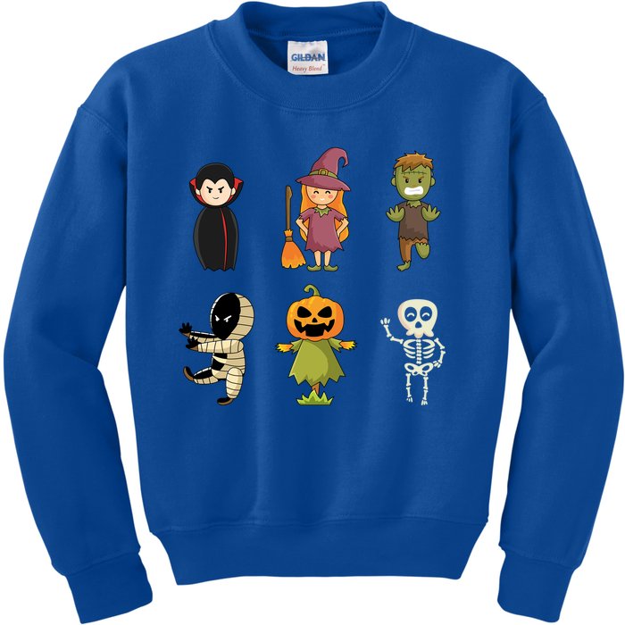 Halloween Characters Dracula Zombie Witch Pumpkin Skeleton Gift Kids Sweatshirt