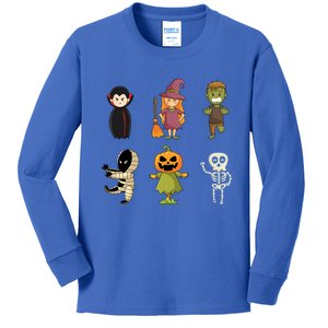 Halloween Characters Dracula Zombie Witch Pumpkin Skeleton Gift Kids Long Sleeve Shirt