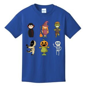 Halloween Characters Dracula Zombie Witch Pumpkin Skeleton Gift Kids T-Shirt