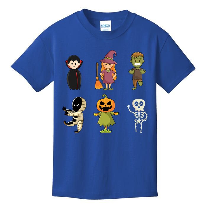 Halloween Characters Dracula Zombie Witch Pumpkin Skeleton Gift Kids T-Shirt