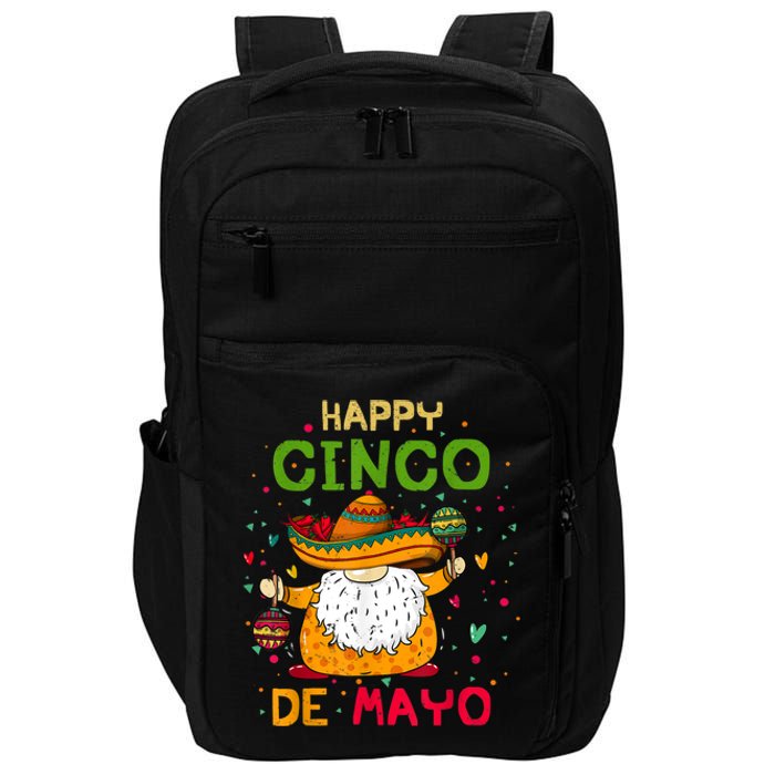 Happy Cinco De Mayo With Mexican Gnome Cinco De Mayo Impact Tech Backpack