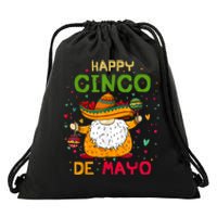 Happy Cinco De Mayo With Mexican Gnome Cinco De Mayo Drawstring Bag