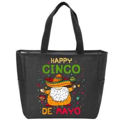 Happy Cinco De Mayo With Mexican Gnome Cinco De Mayo Zip Tote Bag