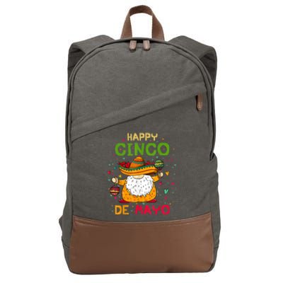 Happy Cinco De Mayo With Mexican Gnome Cinco De Mayo Cotton Canvas Backpack