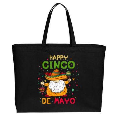 Happy Cinco De Mayo With Mexican Gnome Cinco De Mayo Cotton Canvas Jumbo Tote