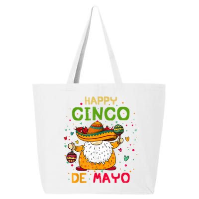 Happy Cinco De Mayo With Mexican Gnome Cinco De Mayo 25L Jumbo Tote