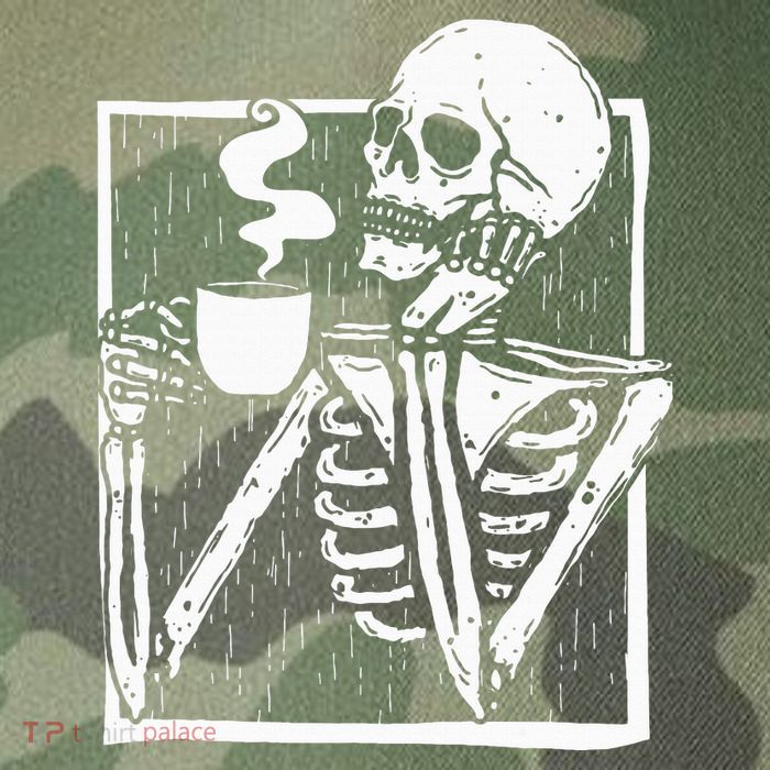 Halloween Coffee Drinking Skeleton Skull Legacy Tie Dye Trucker Hat